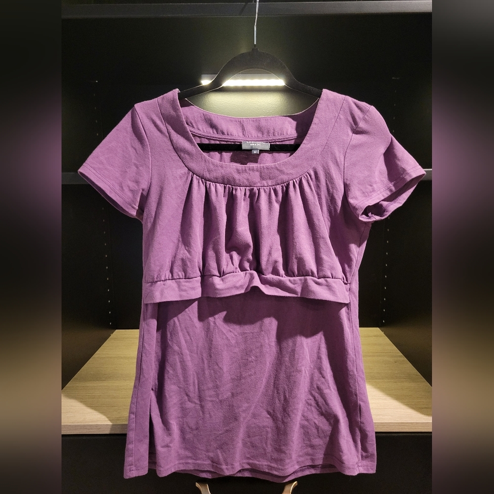 Purple short sleeve nursing top size M
